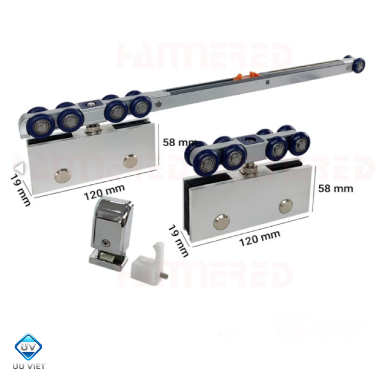 BÁNH XE LÙA TREO KÍNH GIẢM CHẤN 1 CHIỀU HMR 811-1