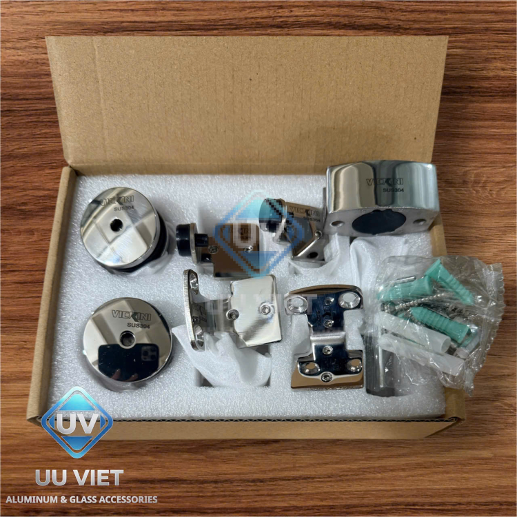 BỘ BÁNH XE KẸP KÍNH LÙA PHÒNG TẮM VICKINI